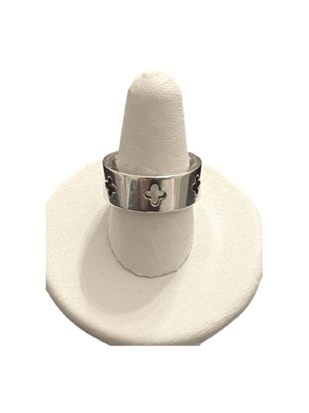 Tiffany & Co. Silver Cut Out Cross Ring - Size 7 - Picture 3 of 10